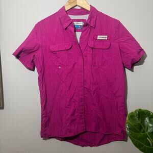 Magellan Outdoors Women's Fish Gear Vented Fishing Button Down Shirt Purple M